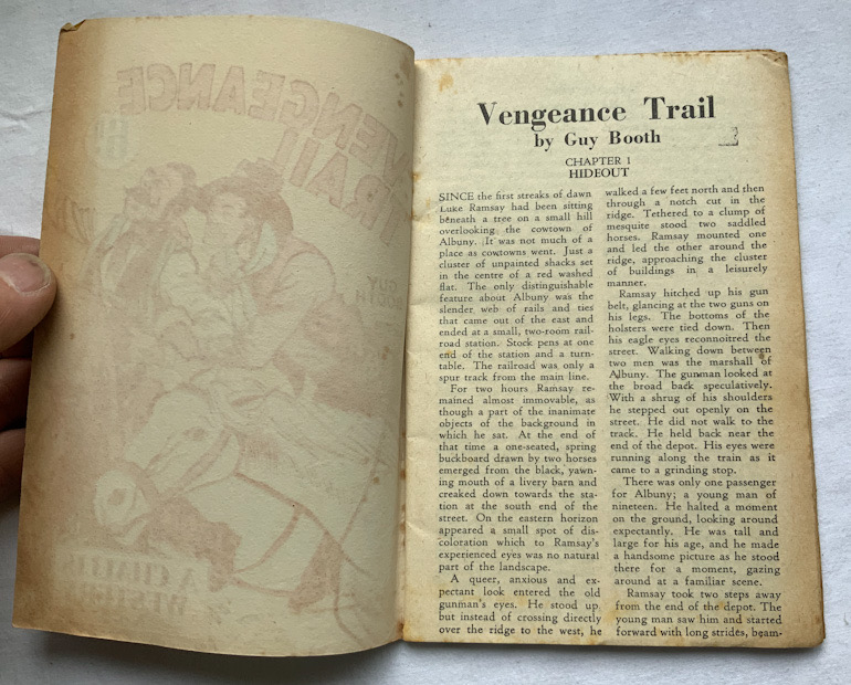 VENGEANCE TRAIL Australian pulp fiction Western book circa 1949